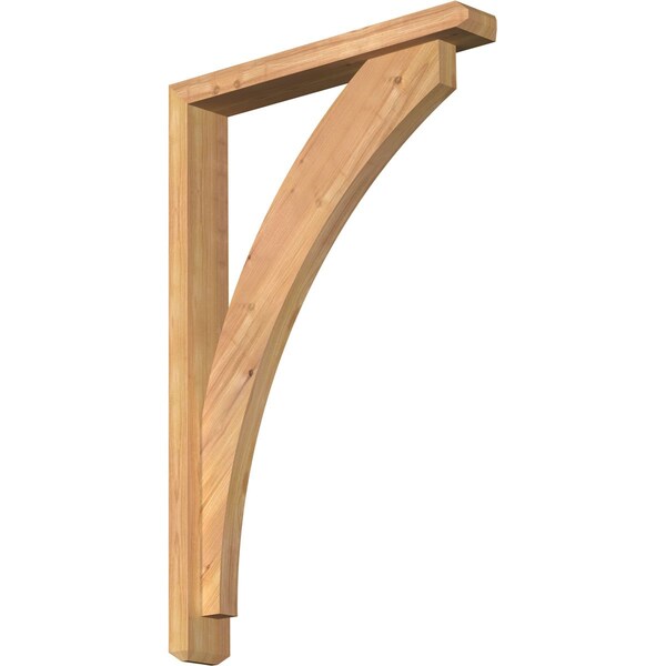 Ekena Millwork Thorton Craftsman Smooth Bracket w/ Offset Brace, Western Red Cedar, 3 1/2"W x 22"D x 34"H BKT0402X22X34THR04SWR - main